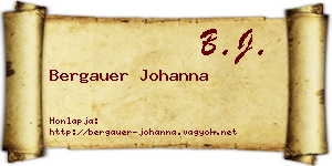 Bergauer Johanna névjegykártya